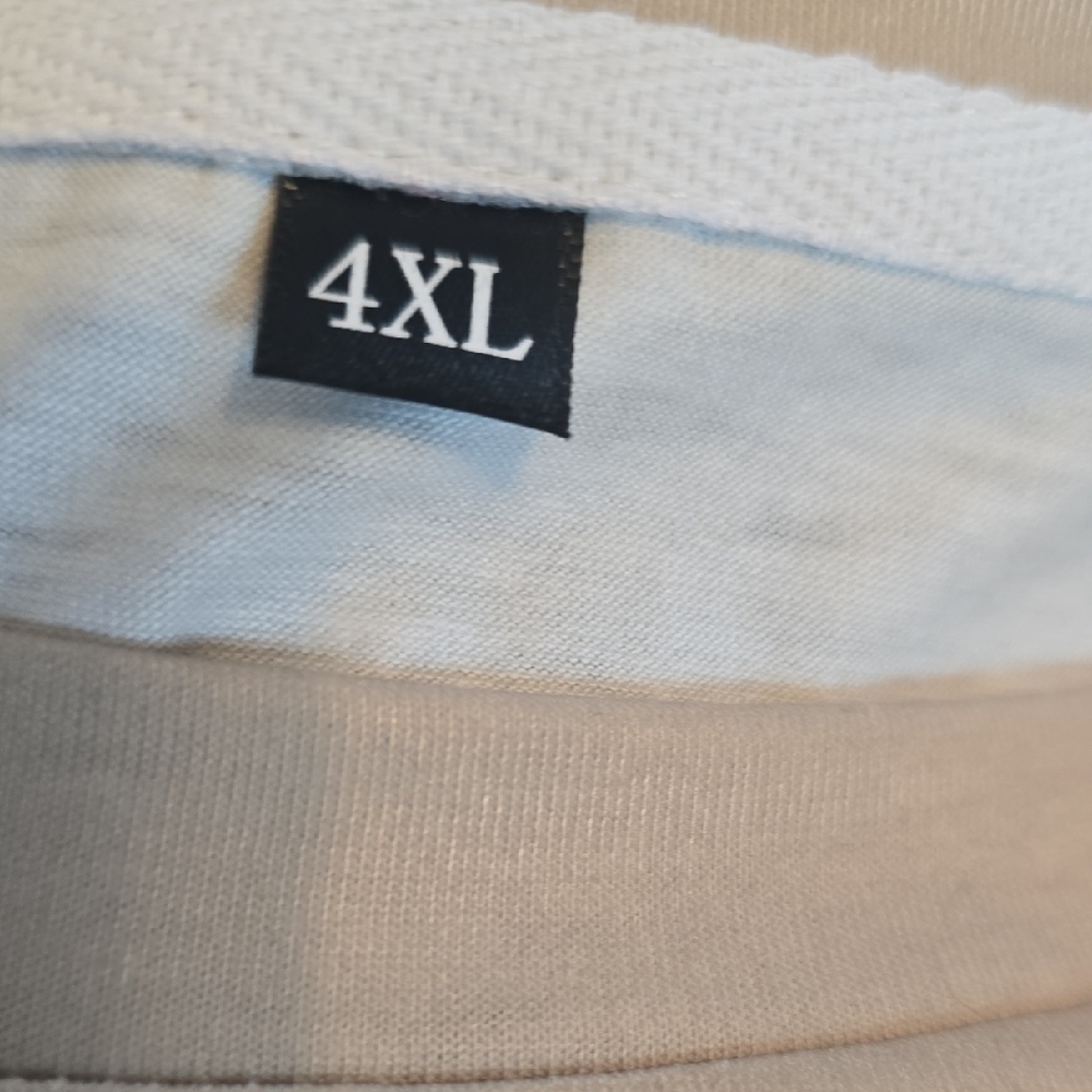 Beige T-Shirt with Black Star and Stripe Design - Picture 7 of 7